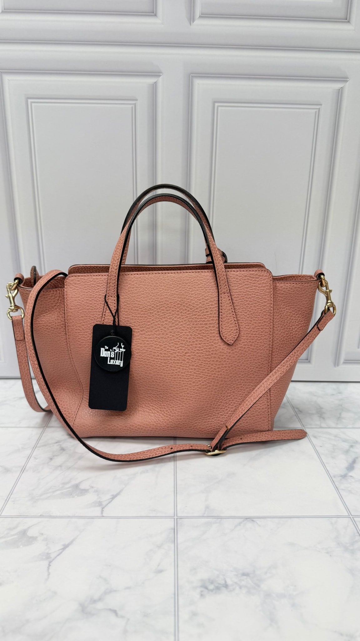 Gucci Pink Grained Leather Swing 2Way Mini Tote
