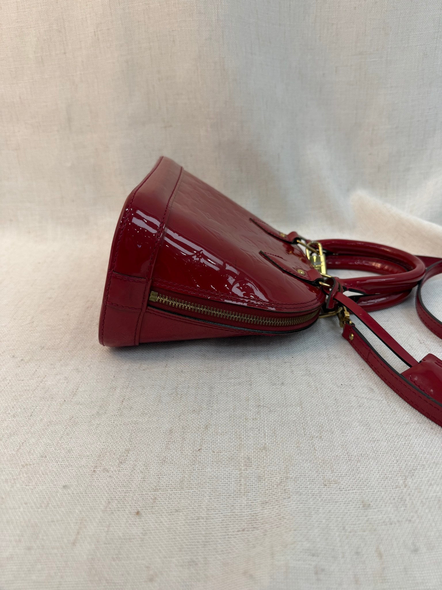 Louis Vuitton Red Vernis Leather Alma BB