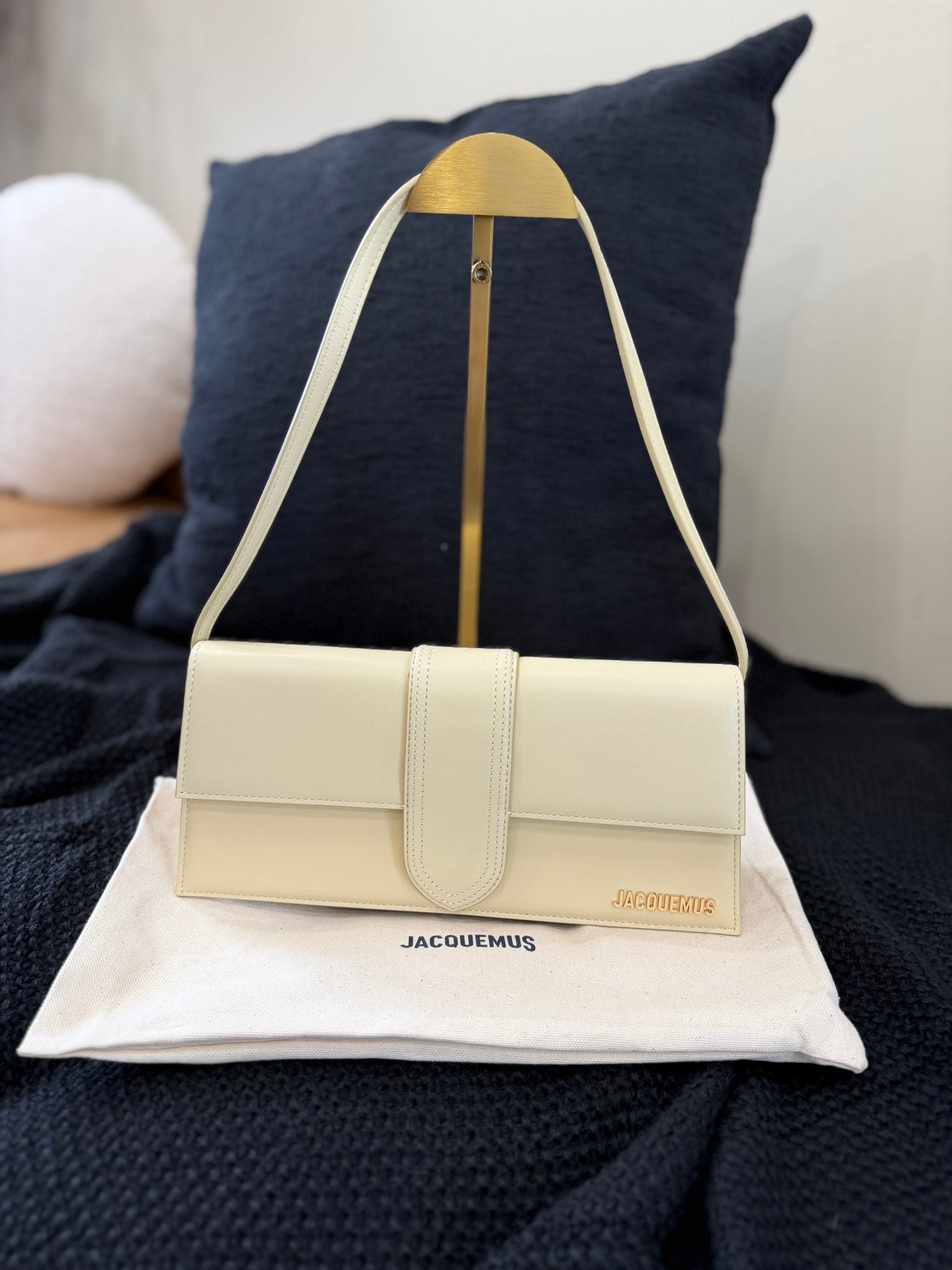 BRAND NEW- Jacquemus Beige Leather Le Grand Bambino Bag