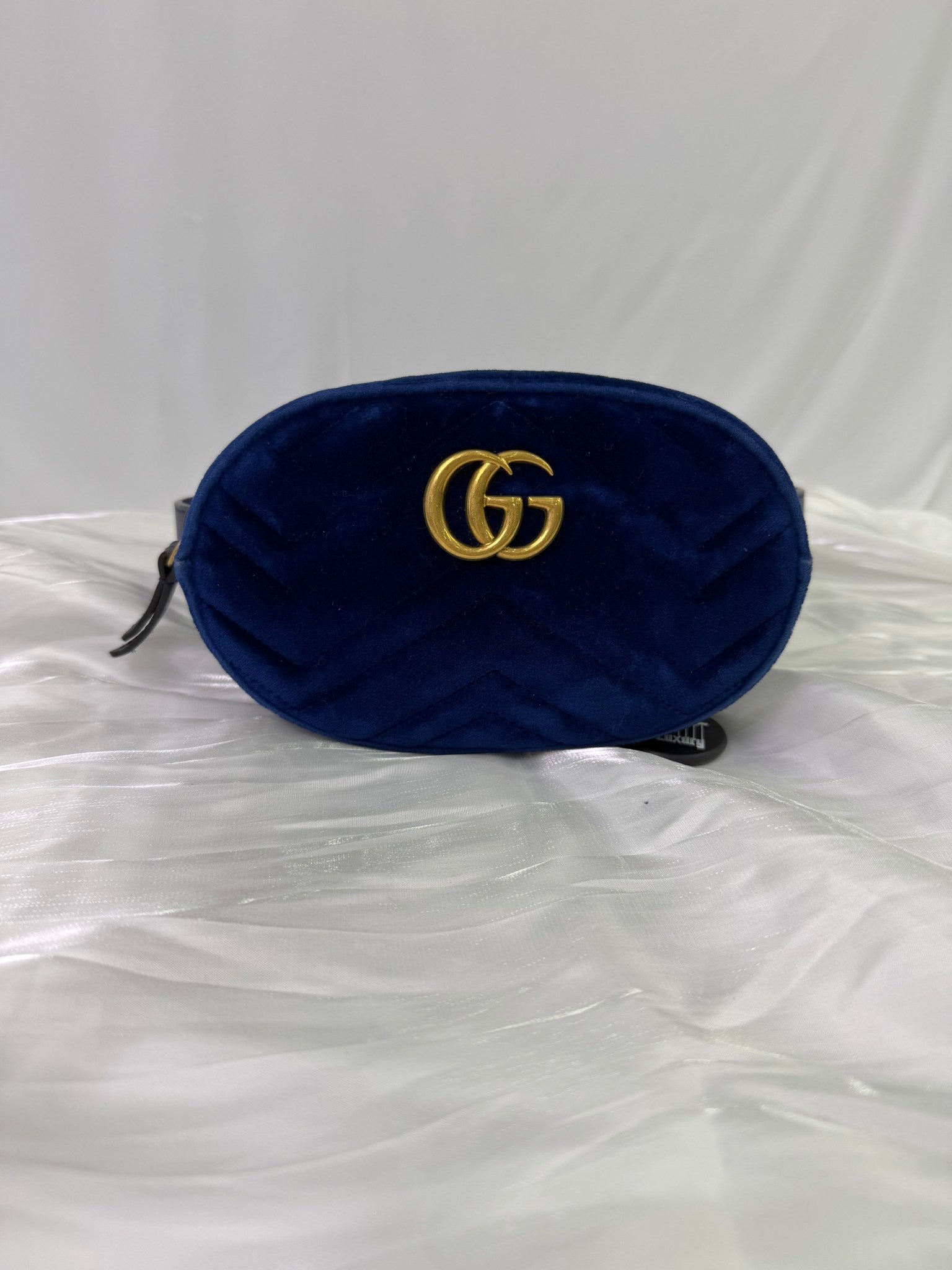 Gucci Royal Blue Velvet Marmont Belt Bag