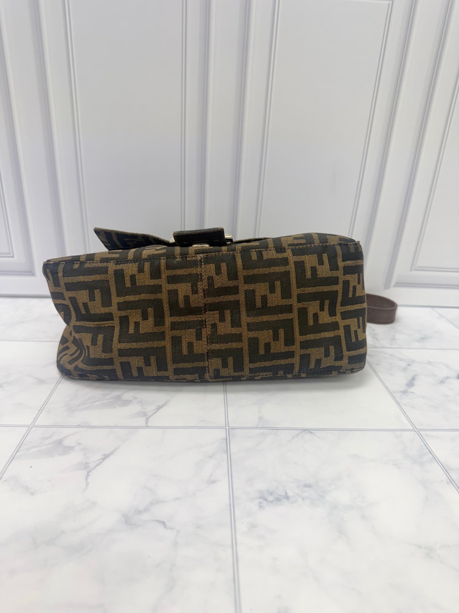 Fendi Brown Zucca Mamma Baguette Medium Shoulder Bag