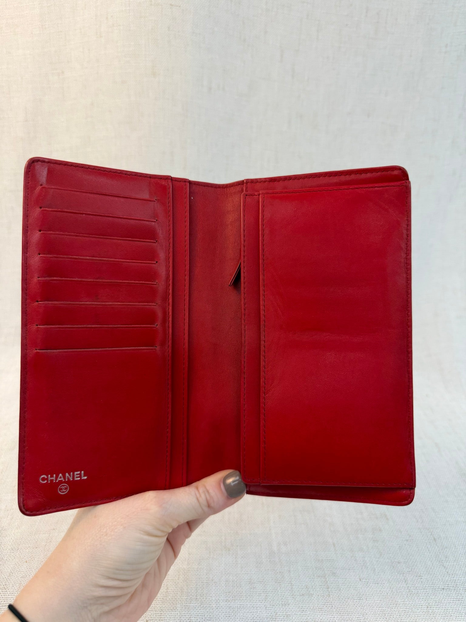 Chanel Coral Caviar Leather Timeless Long Wallet