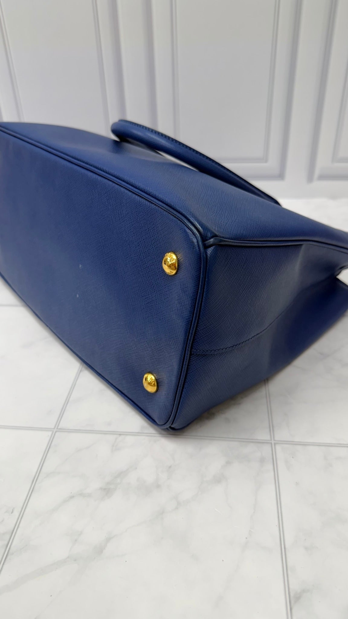 Prada Blue Saffiano Leather Medium Galleria Tote