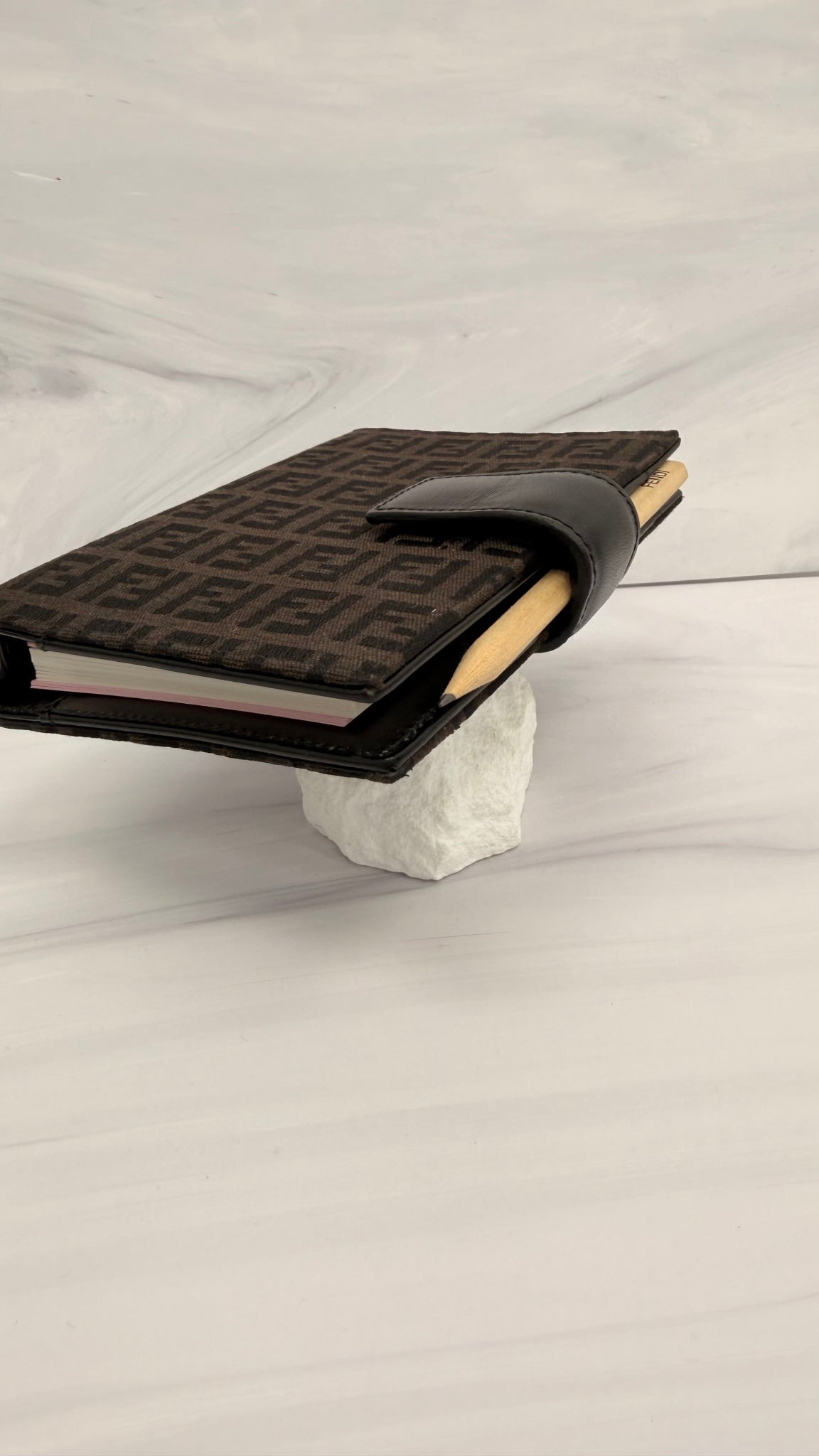 LIKE NEW - Fendi Brown Zucca Canvas Passport Agenda Cover