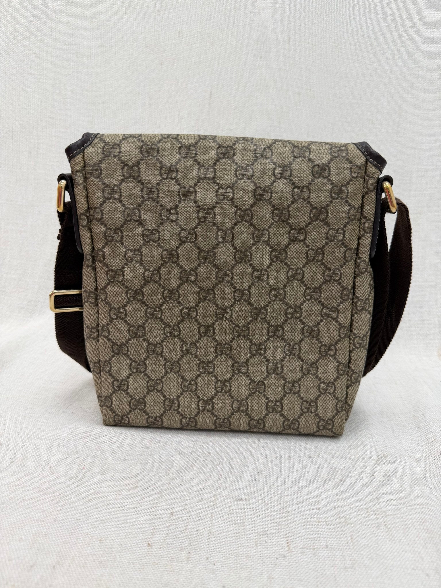 Gucci GG Supreme & Leather Canvas Crossbody Bag