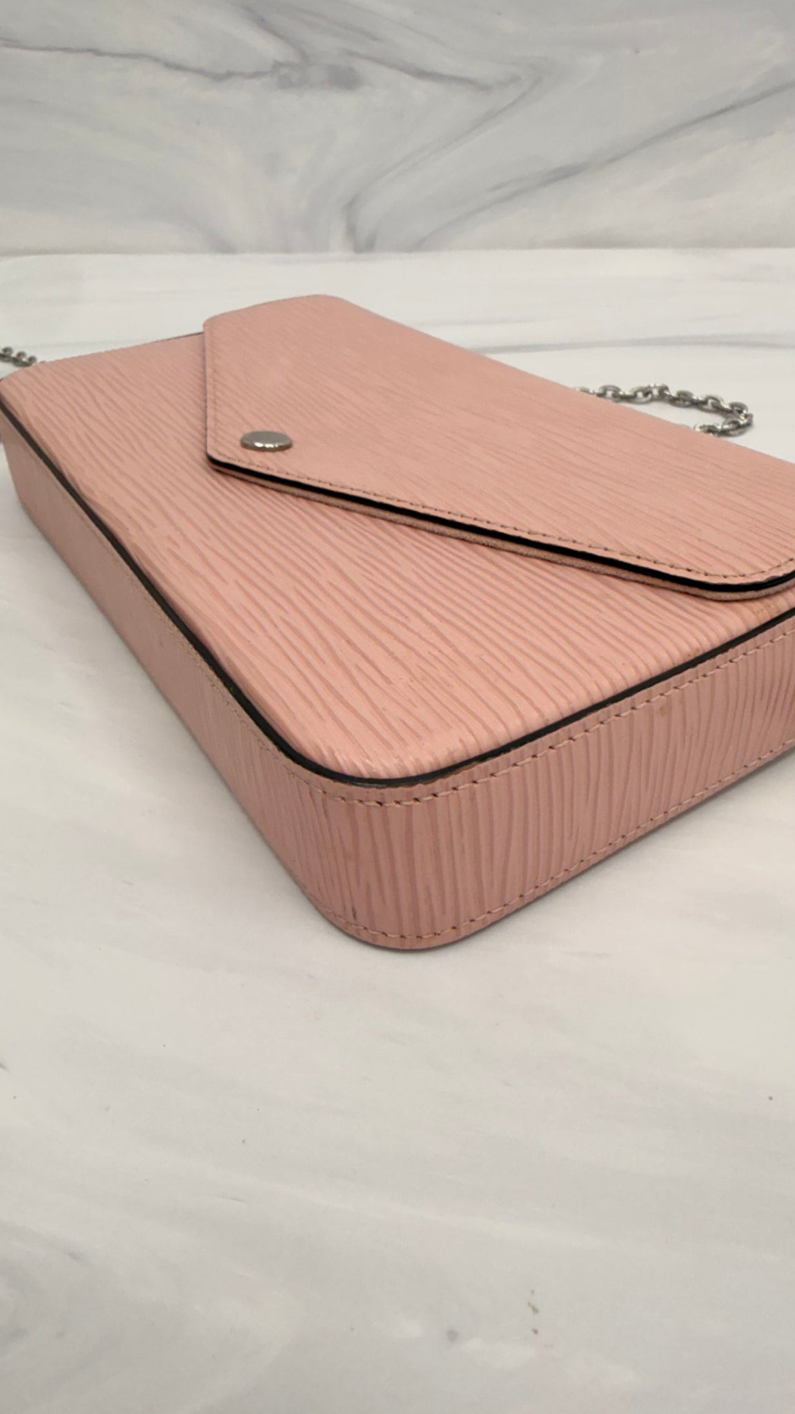 Louis Vuitton Pink Epi Leather Pochette Felicie Chain Crossbody Bag