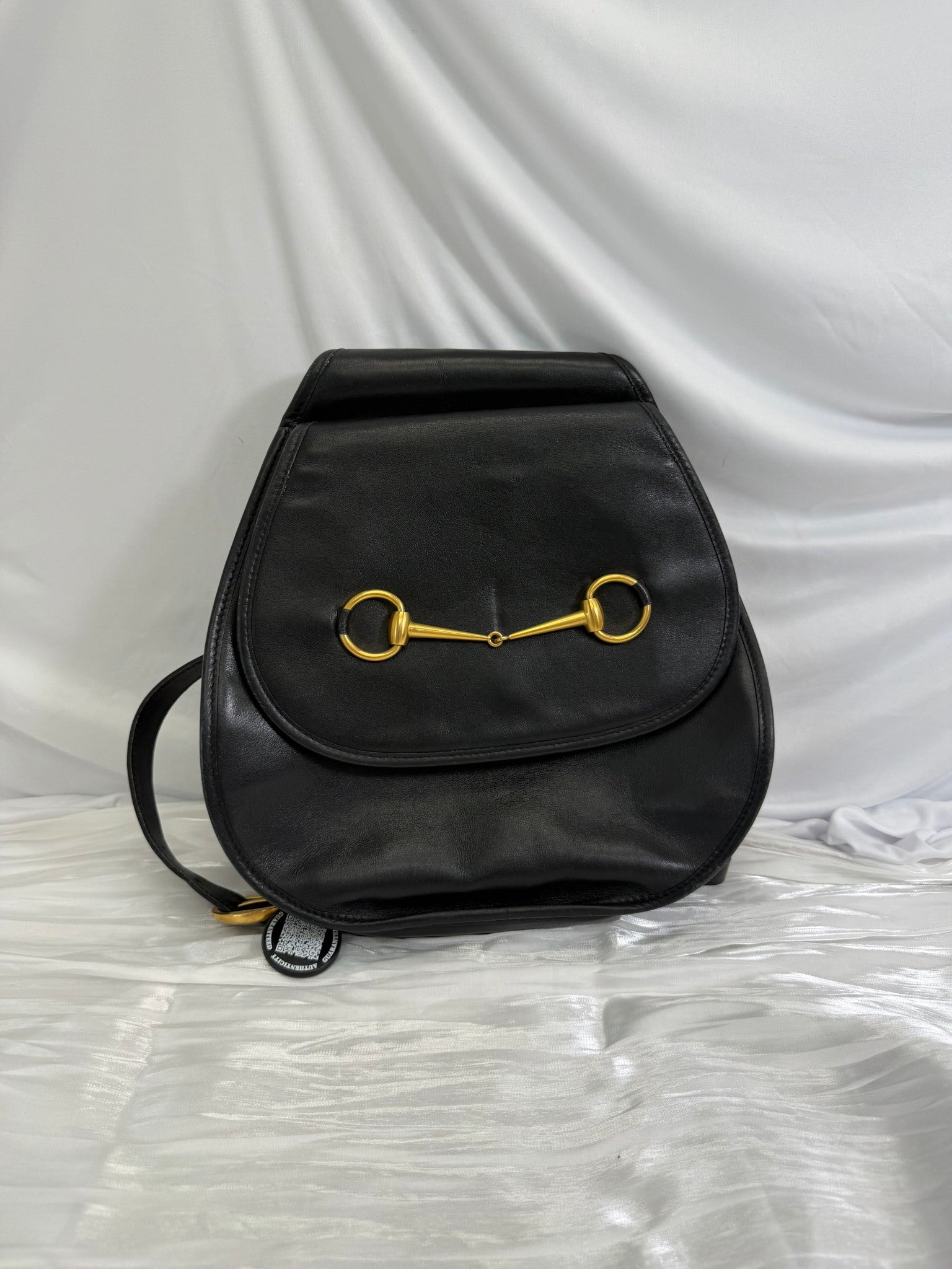 Gucci Black Leather Horsebit Sling Bag