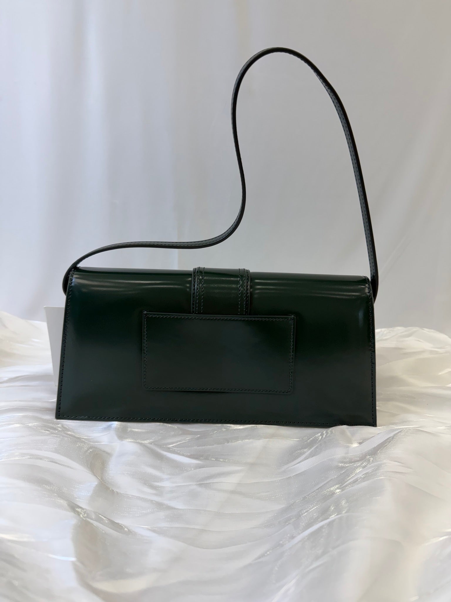 BRAND NEW-Jacquemus Green Patent Leather Le Grand Bambino Bag
