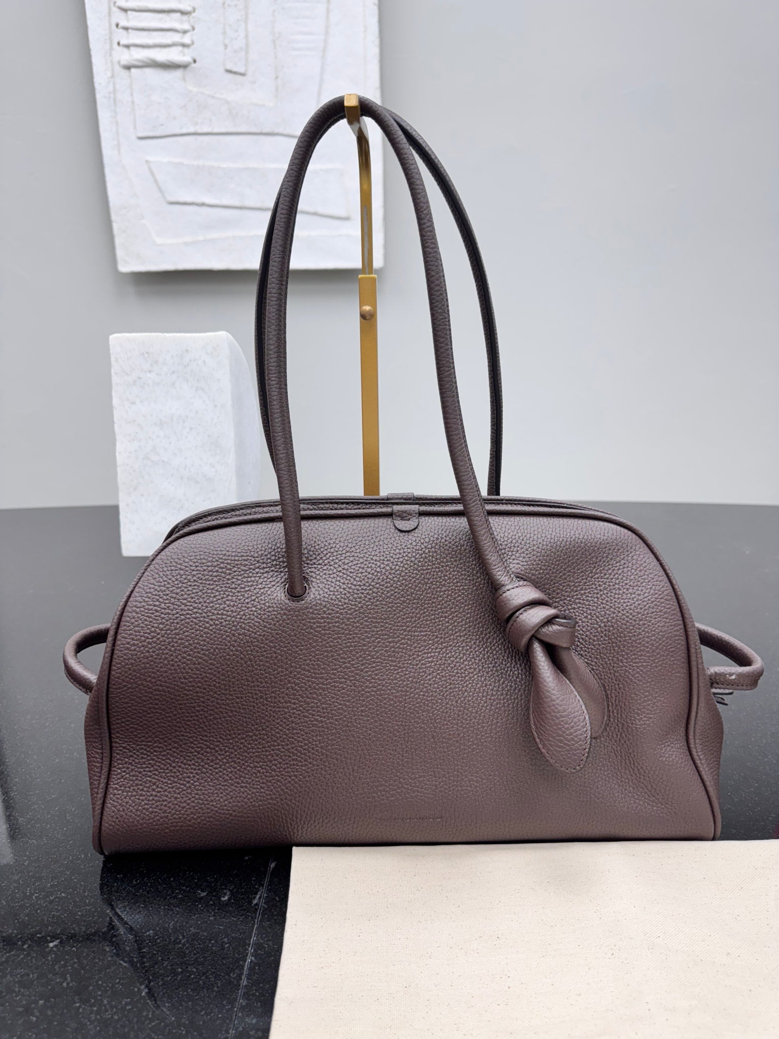 BRAND NEW - Jacquemus Brown Grained Leather Le Turismo Shoulder Bag