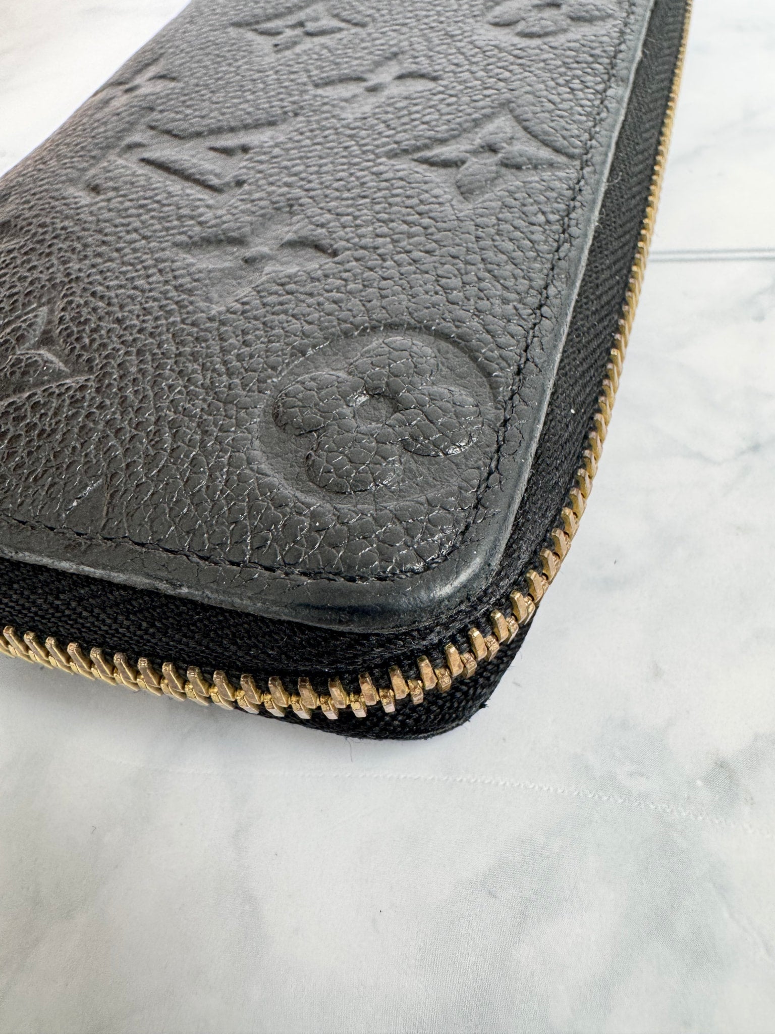 Louis Vuitton Black Empreinte Monogram Clemence Long Zippy Wallet