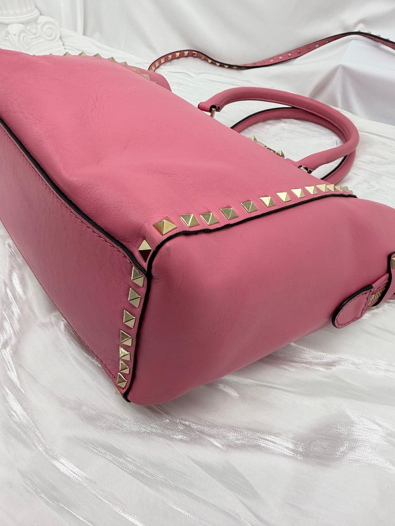 Valentino Pink Leather Rockstud 2Way Handbag