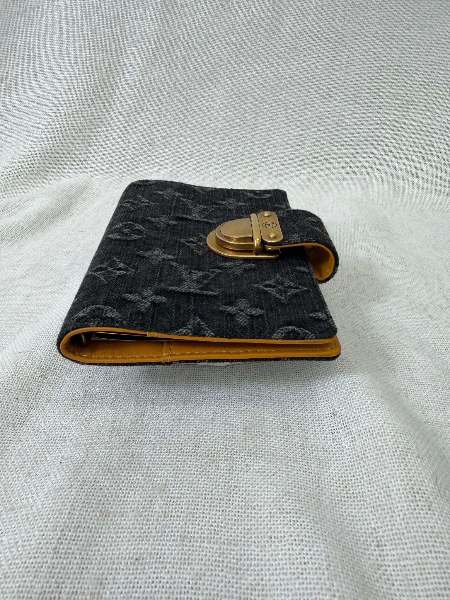 Louis Vuitton Black Denim Monogram Agenda PM