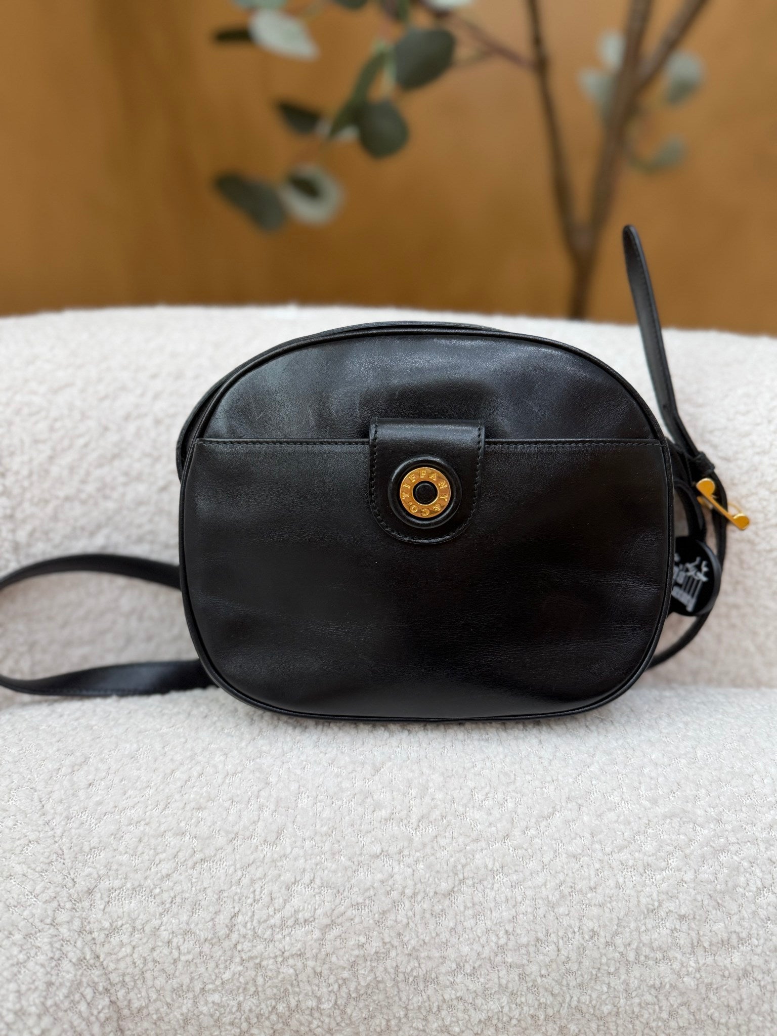 Tiffany And Co. Black Leather Crossbody Bag