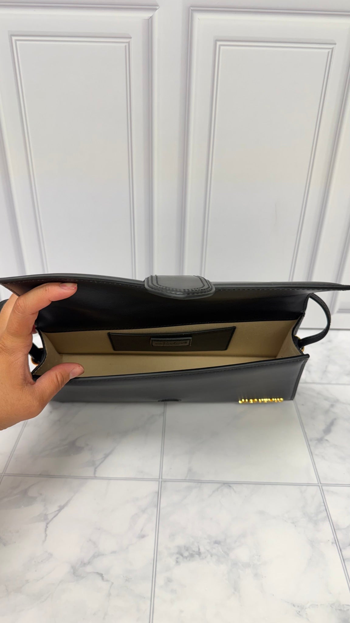BRAND NEW - Jacquemus Black Leather Le Bambino Long Shoulder Bag