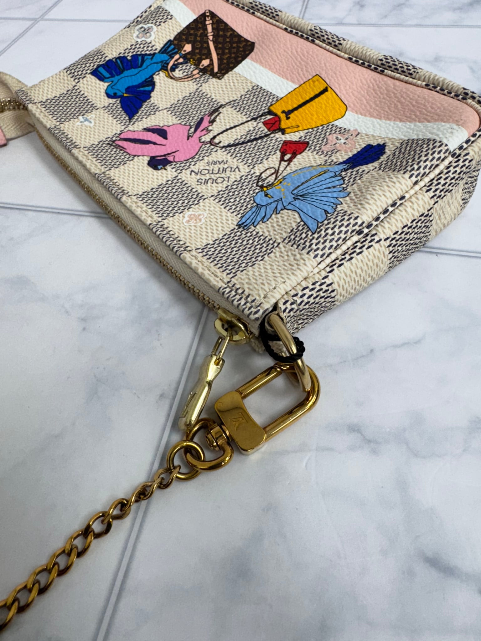 Louis Vuitton Damier Azur Christmas Animation Mini Pochette Accessories