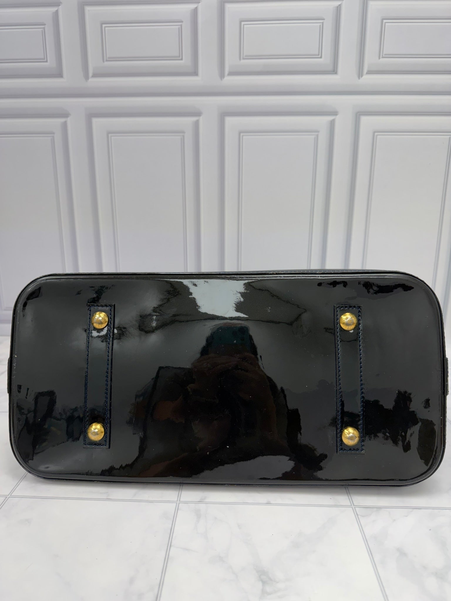 Louis Vuitton Midnight Blue Infini Vernis Alma GM Handbag