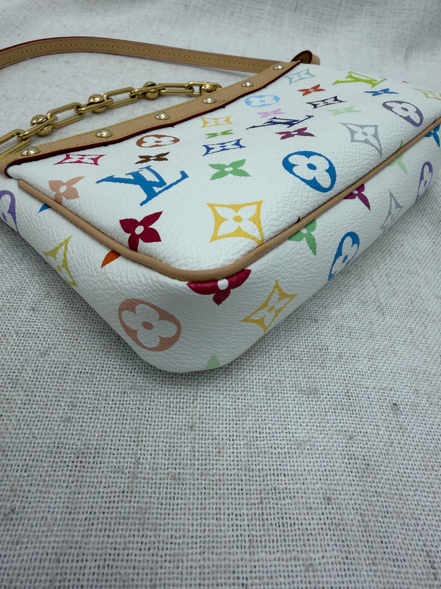 BRAND NEW- Louis Vuitton White Multicolor Monogram 2025 Accessories Pochette