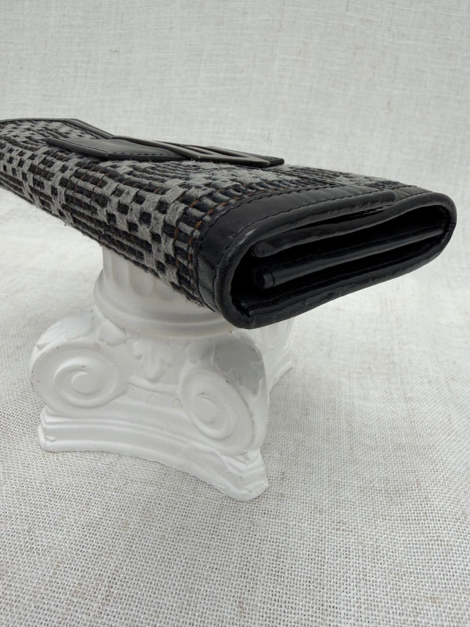 Fendi Black Textured Zucca Long Wallet