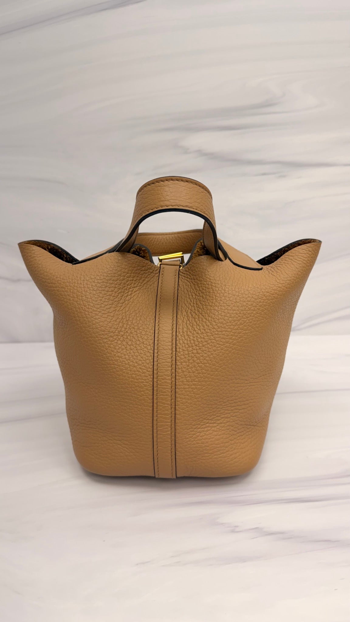 Hermes Biscuit Taurillon Clemence Leather Picotin Lock 18 Handbag