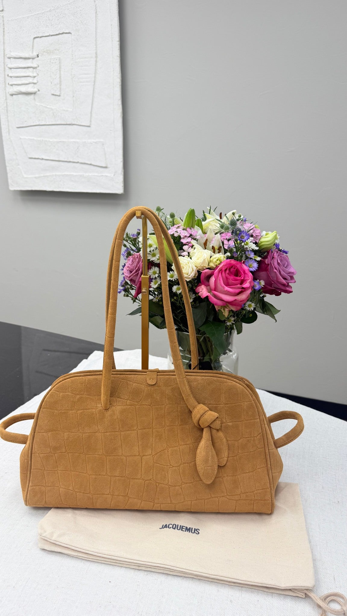 BRAND NEW - Jacquemus Camel Suede Leather Le Turismo Shoulder Bag