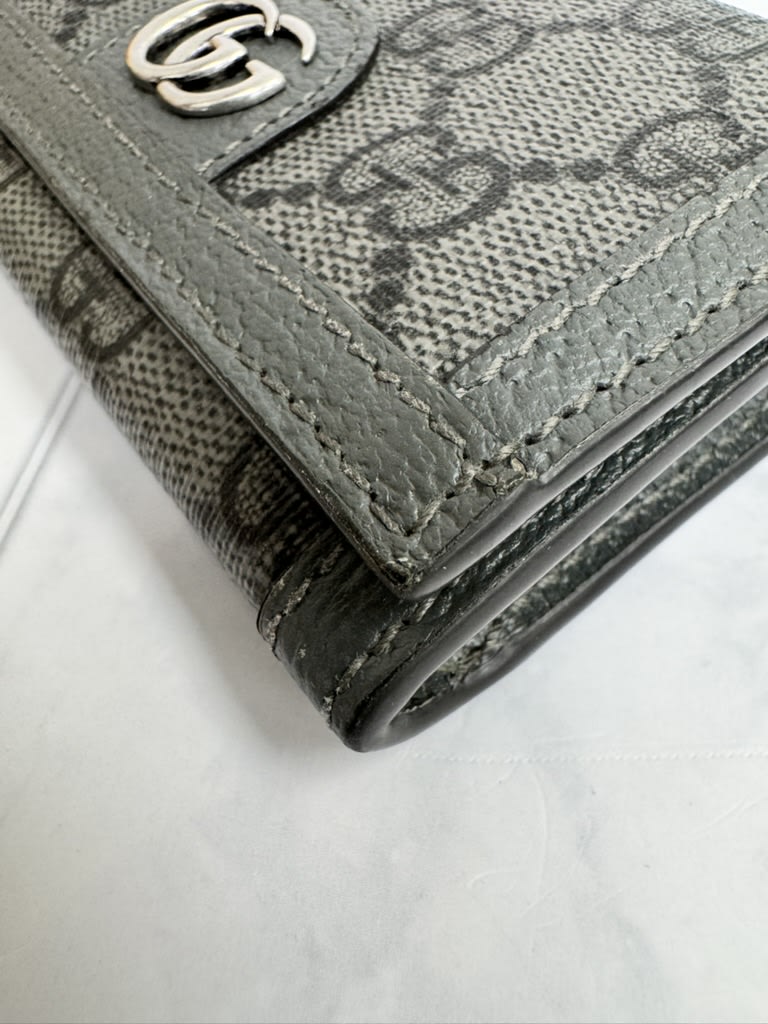Gucci Grey GG Supreme Coated Canvas Ophidia Card Case