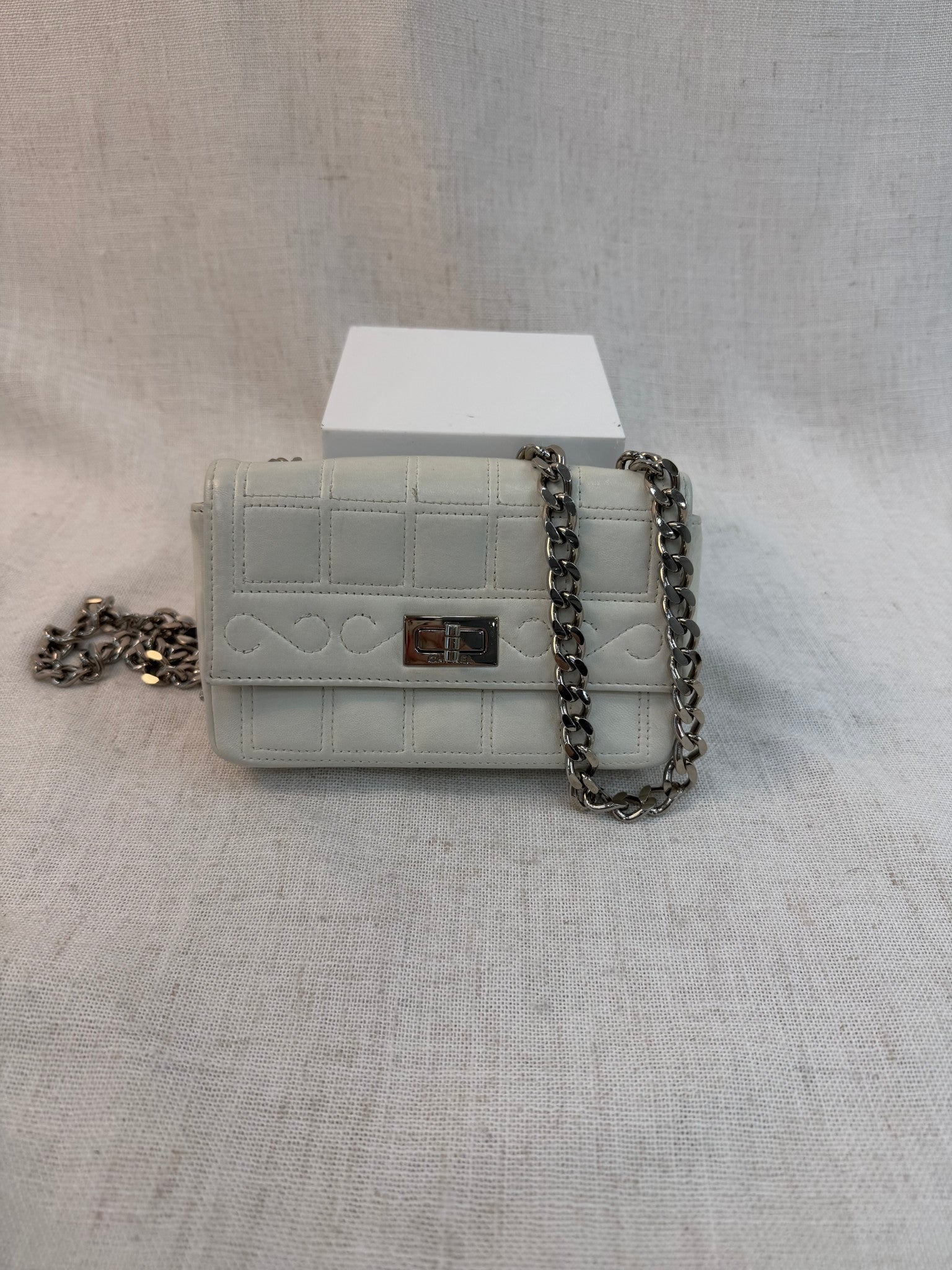 Chanel White Calfskin Mini Flap Bag