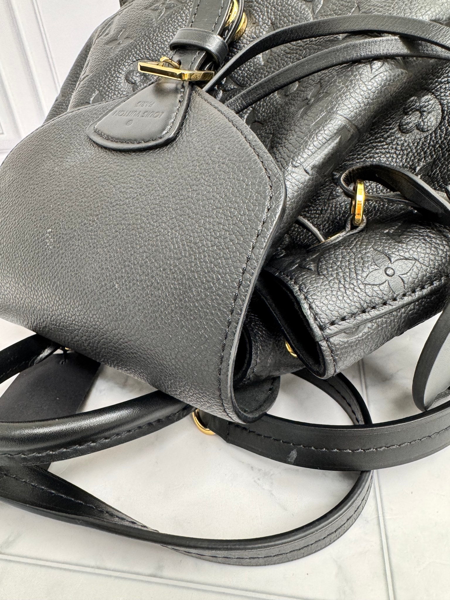 Louis Vuitton Black Monogram Empreinte Montsouris Backpack PM