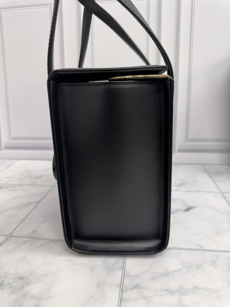 Burberry Black Leather Box Handbag
