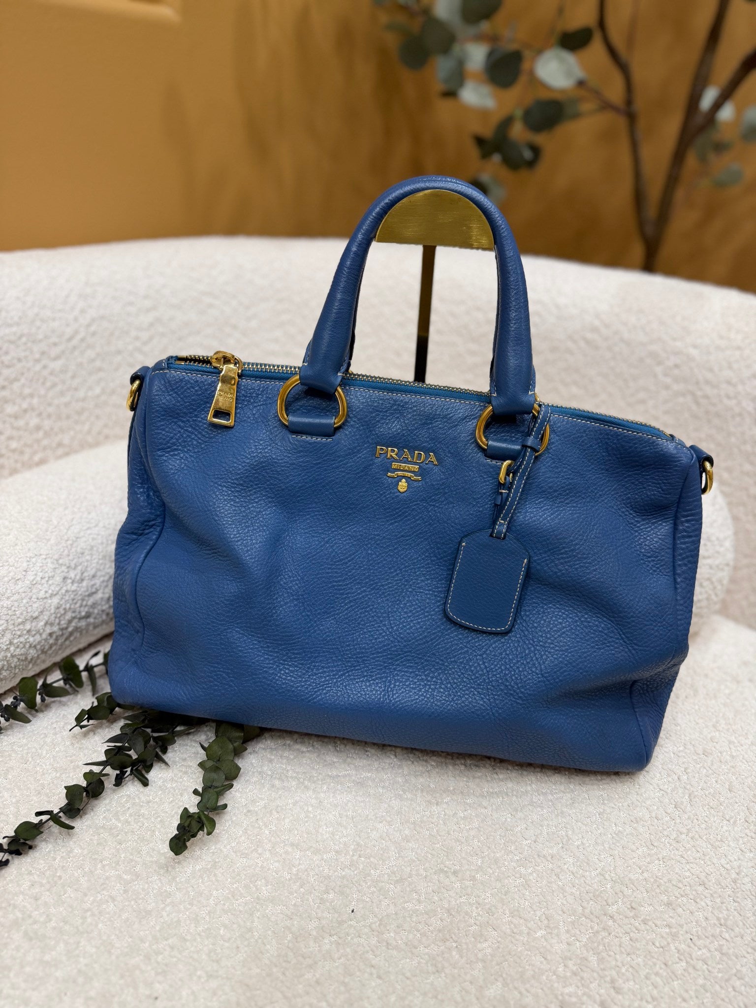 Prada Blue Leather Handbag