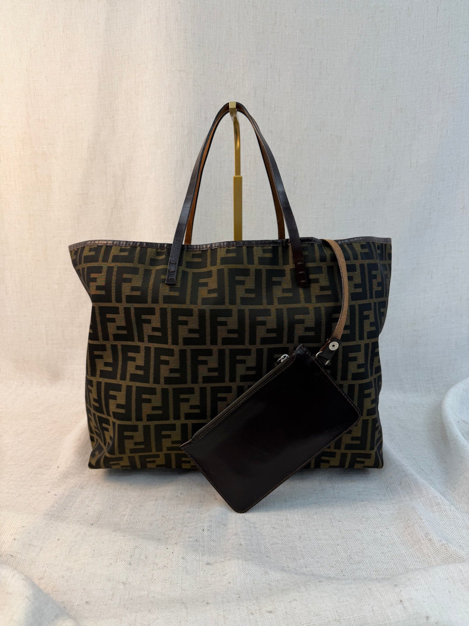 Fendi Brown Canvas Zucca Tote Bag