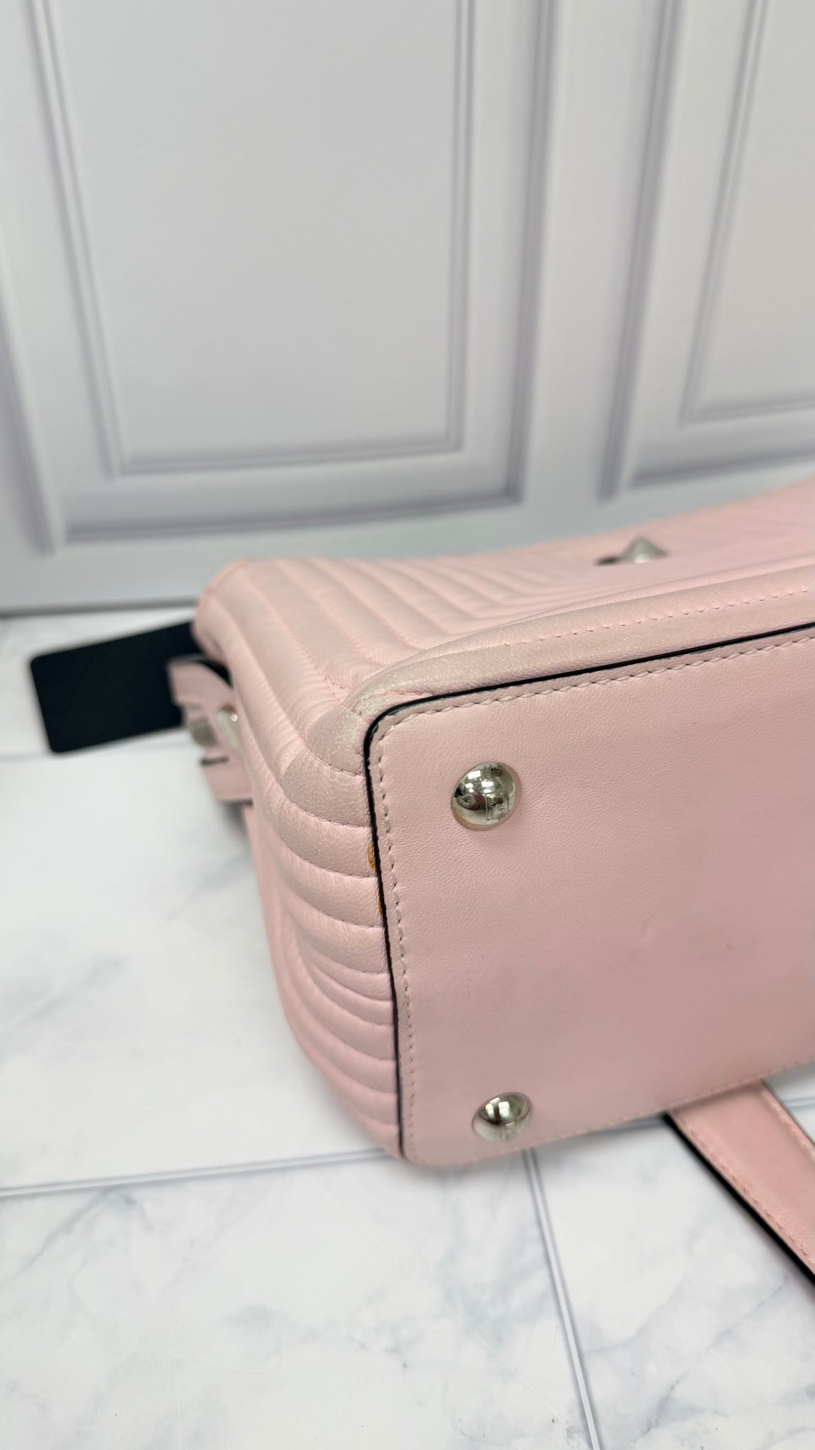 Fendi Pink Quilted Lambskin Leather Dotcom Click Small Shoulder Bag