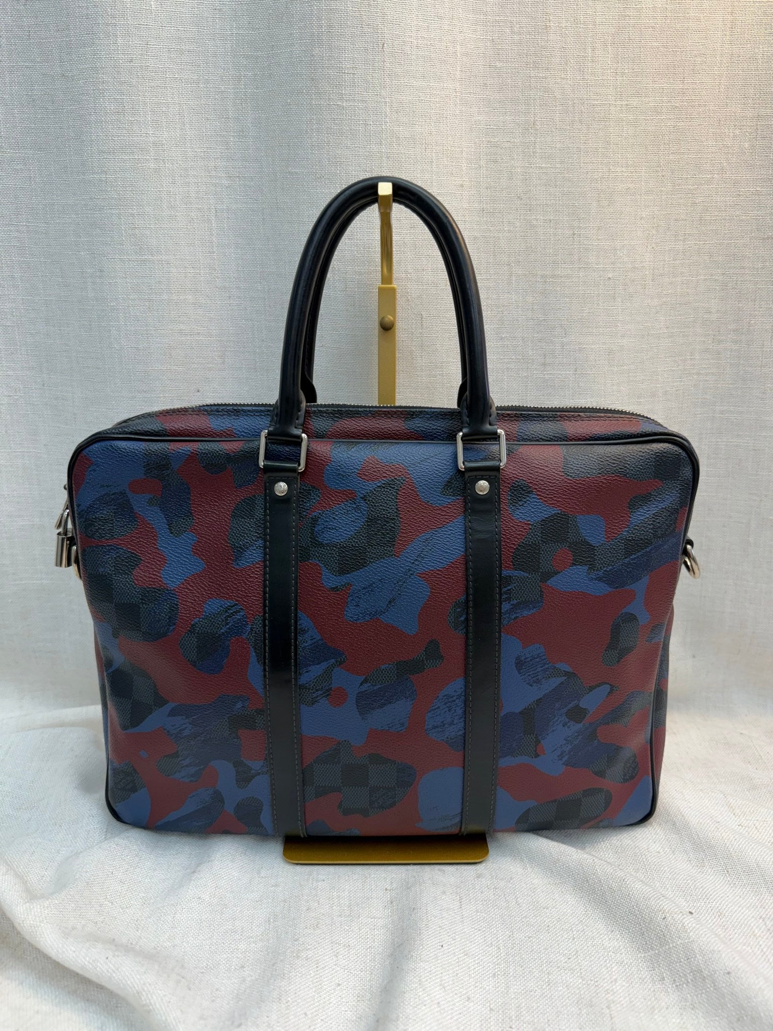 Louis Vuitton Camouflage Damier Colbalt Porte Documents Voyage PM Bag