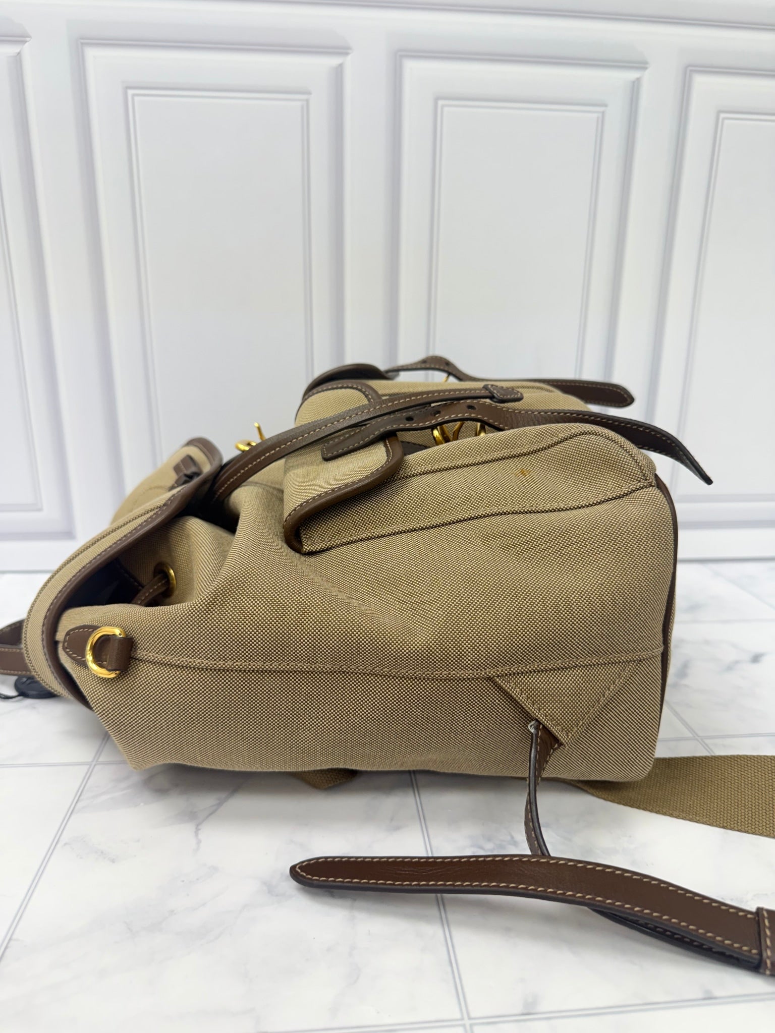 Prada Beige Canvas Milano Backpack