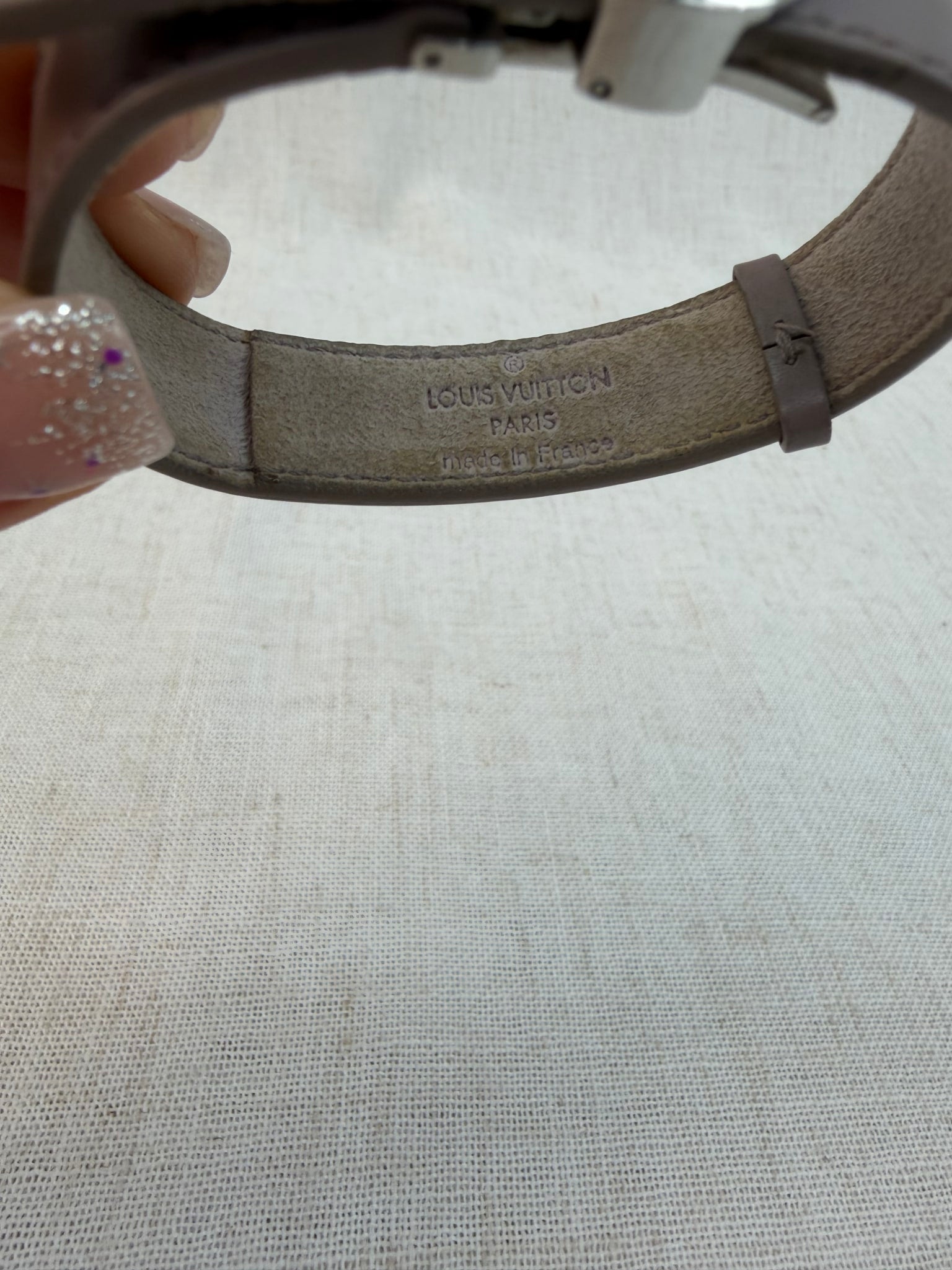 Louis Vuitton Gray Leather Wish Bracelet