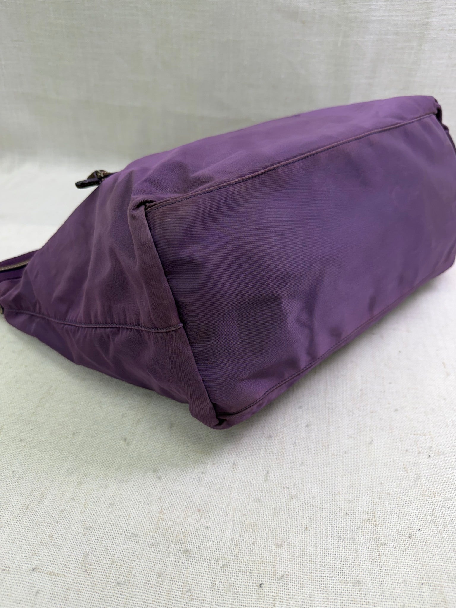 Prada Purple Nylon Logo Shoulder Tote