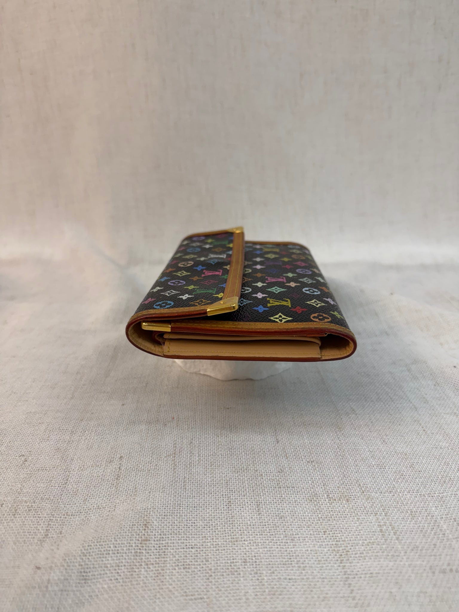 Louis Vuitton Black Multicolor Porte Tresor International Wallet