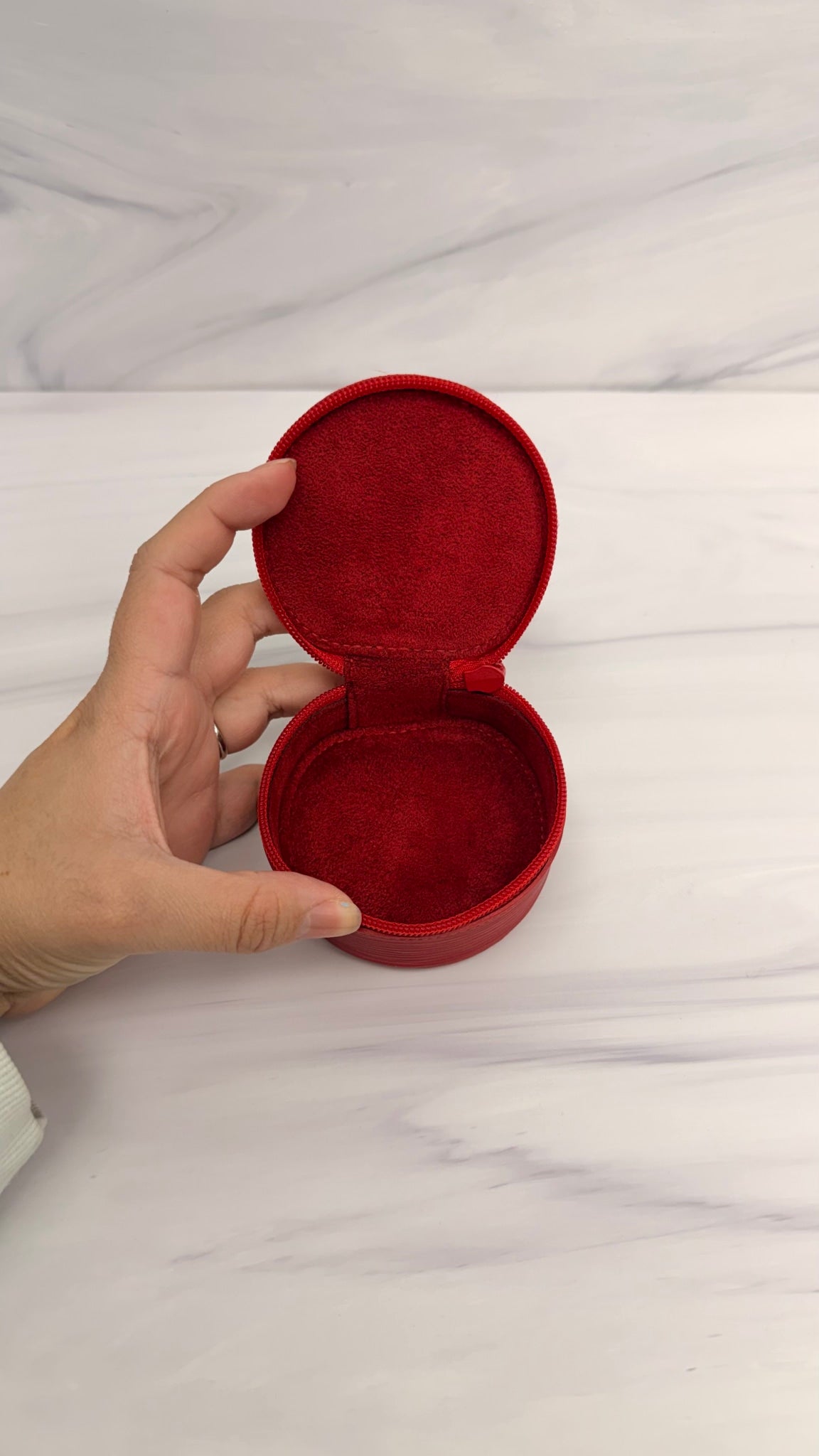 LIKE NEW - Louis Vuitton Red Epi Leather Jewelry Case