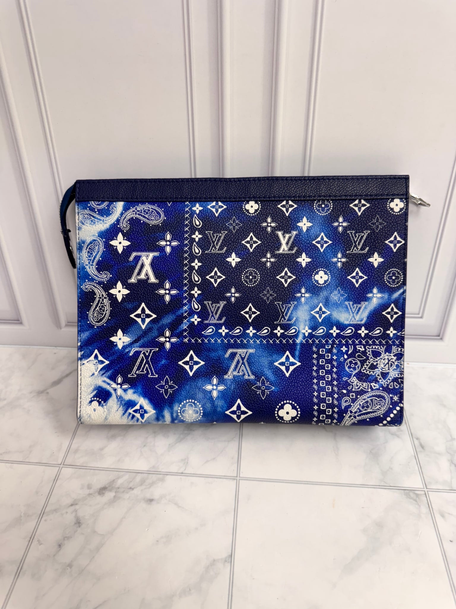 Louis Vuitton Blue Monogram Bandana Pochette MM