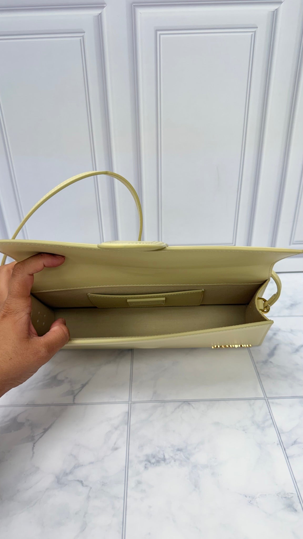 BRAND NEW - Jacquemus Beige Leather Le Bambino Long Shoulder Bag