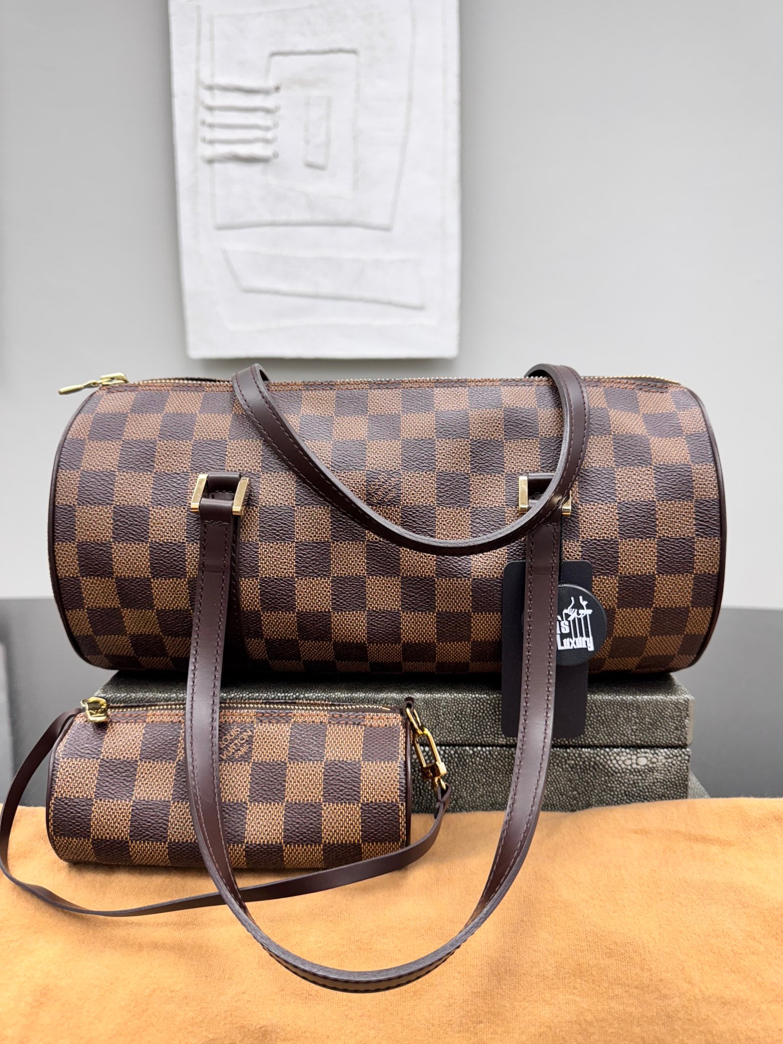 LIKE NEW - Louis Vuitton Damier Ebene Papillon 30 With Pouch