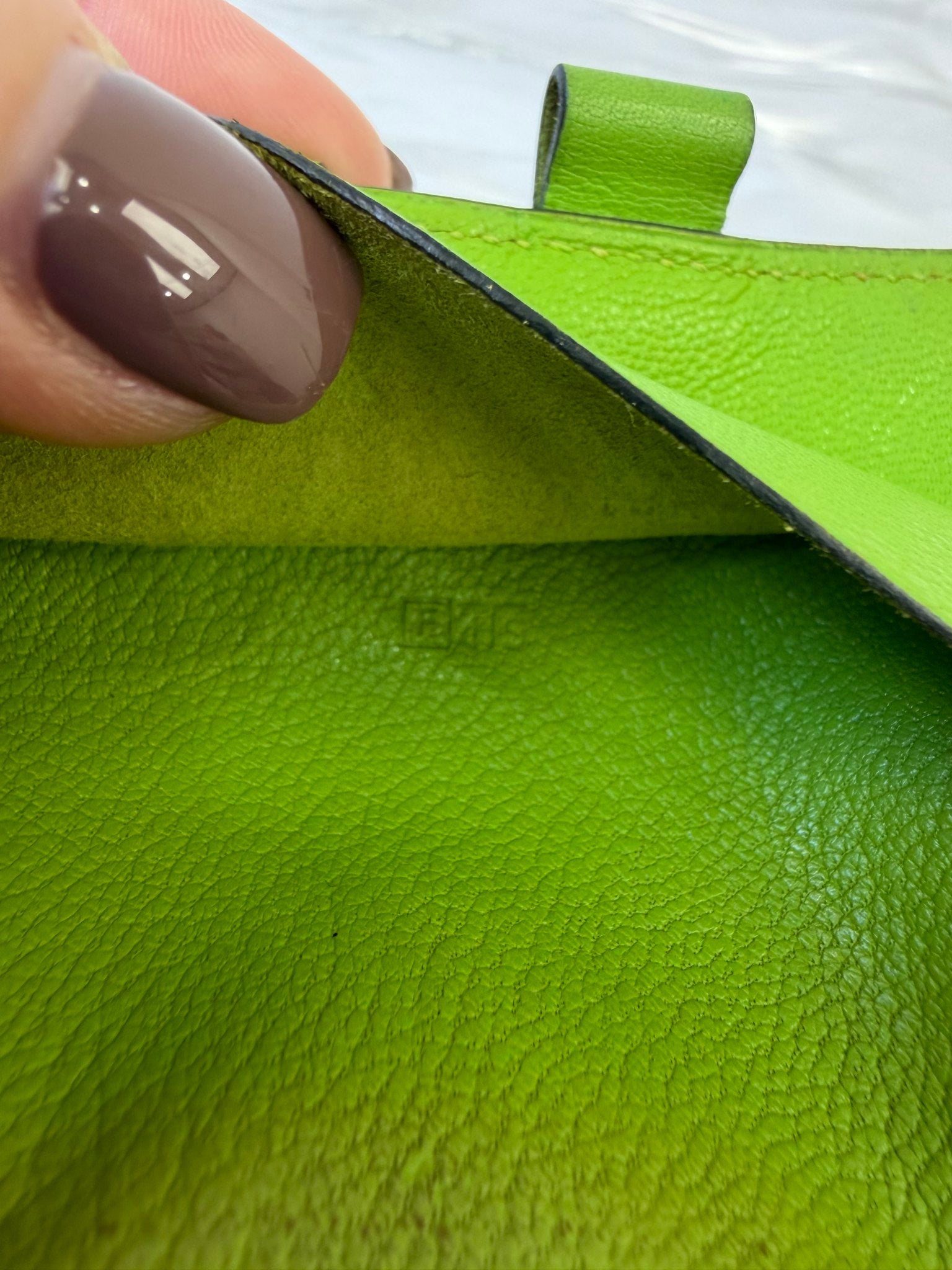 Hermes Green Leather Mini Agenda Cover