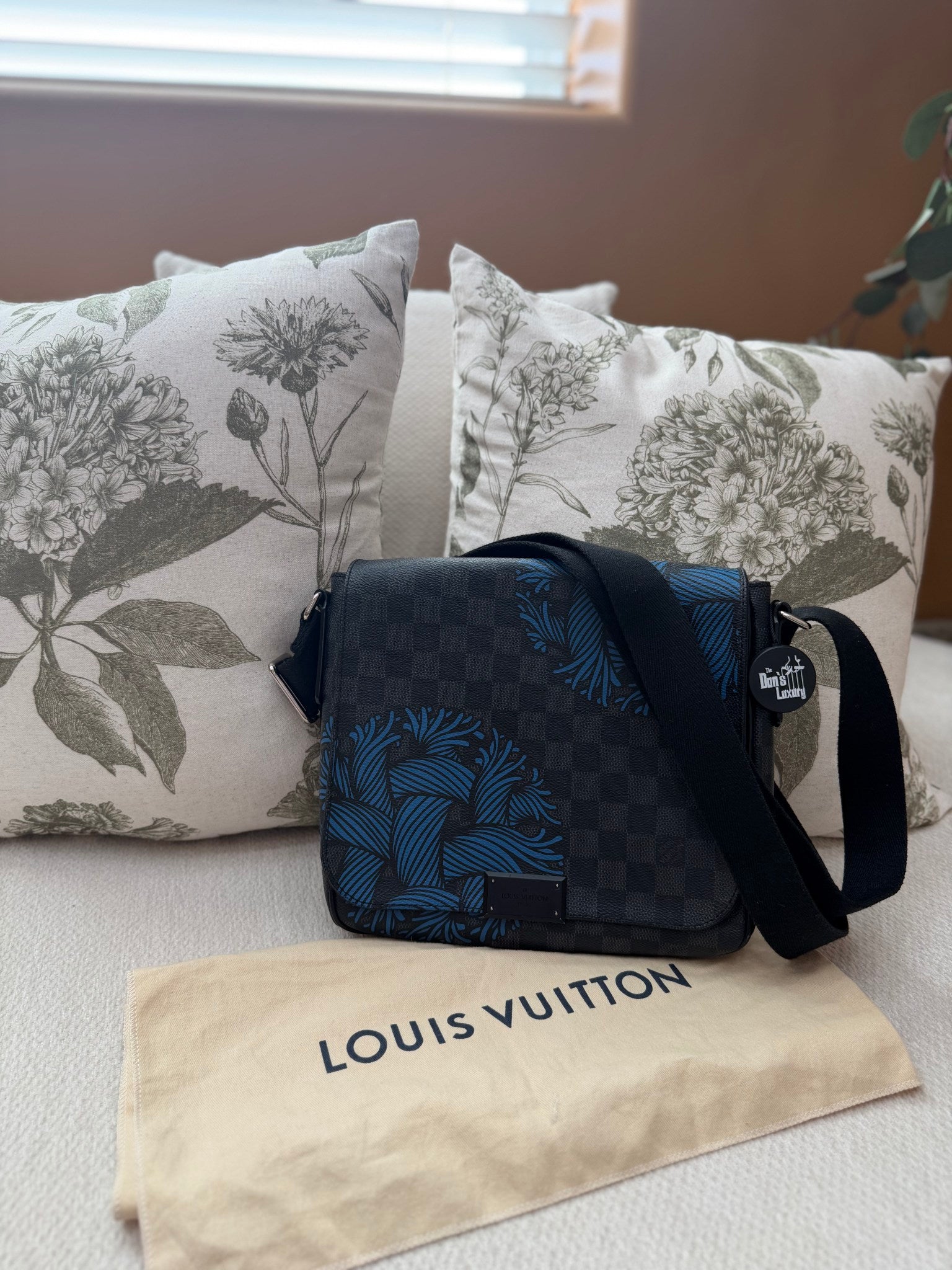 Louis Vuitton Blue Rope Print Damier Graphite District PM Messenger Bag