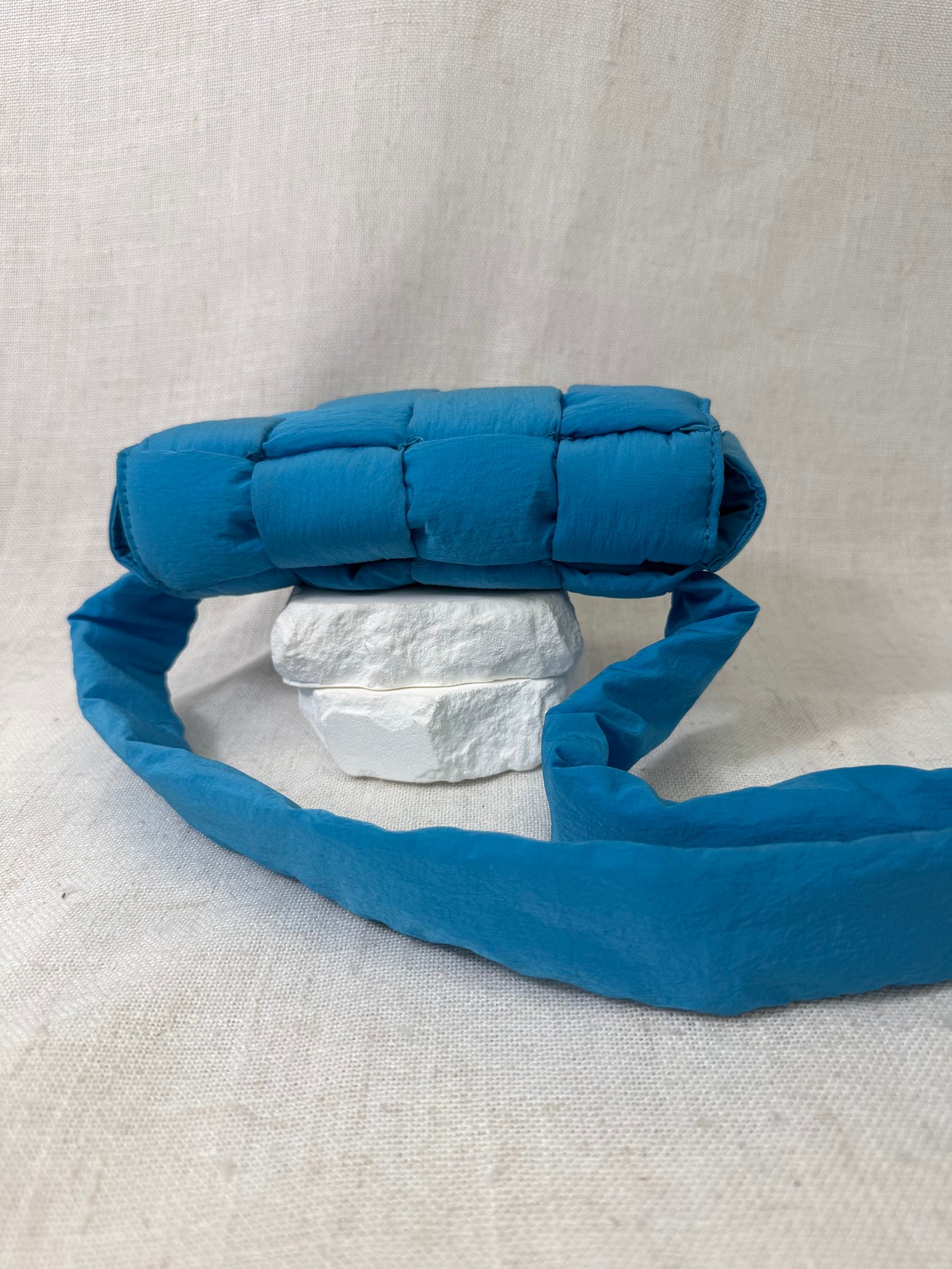 Bottega Veneta Blue Padded Tech Cassette Belt Bag