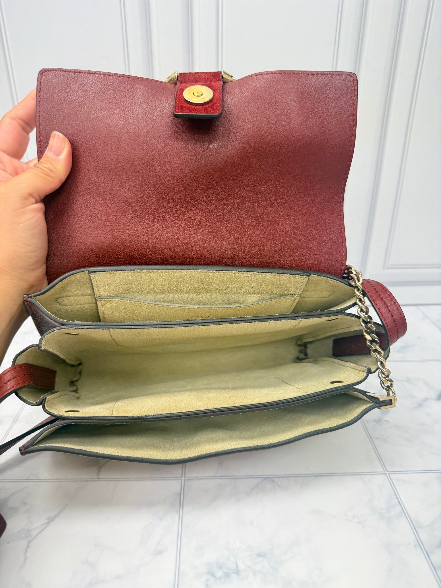 Chloe Multicolor Suede Leather Patchwork Small Faye Crossbody Bag