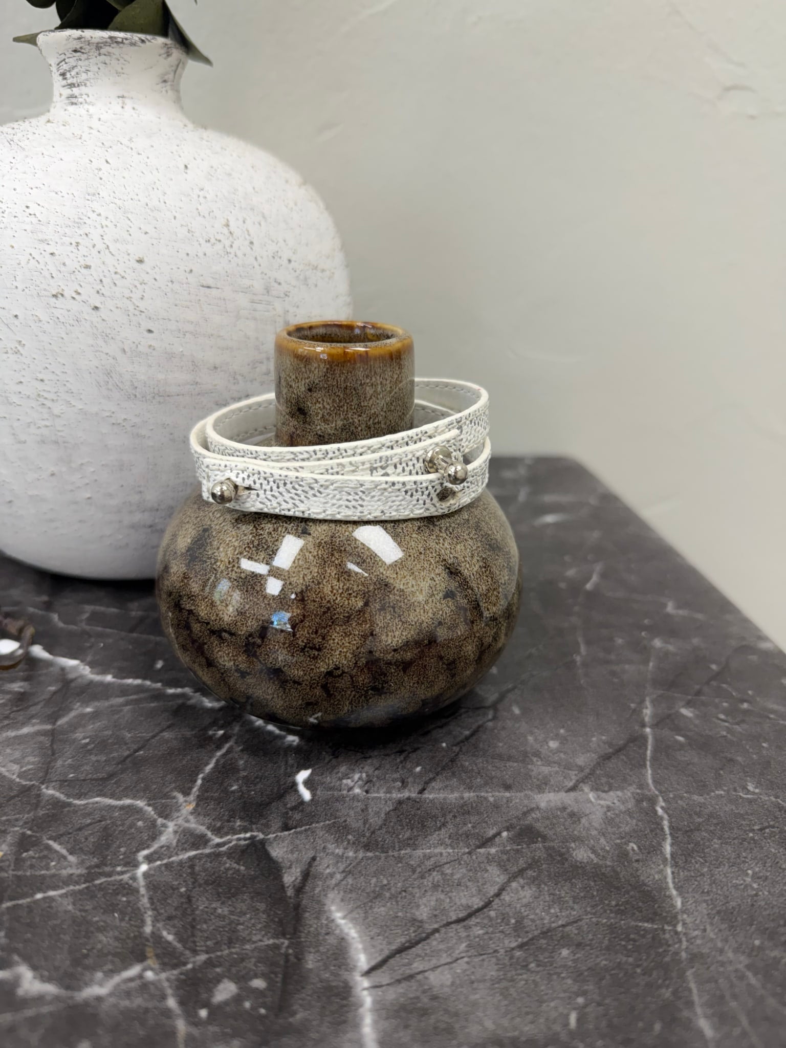 Goyard White Leather Goyardine Double Wrap Bracelet