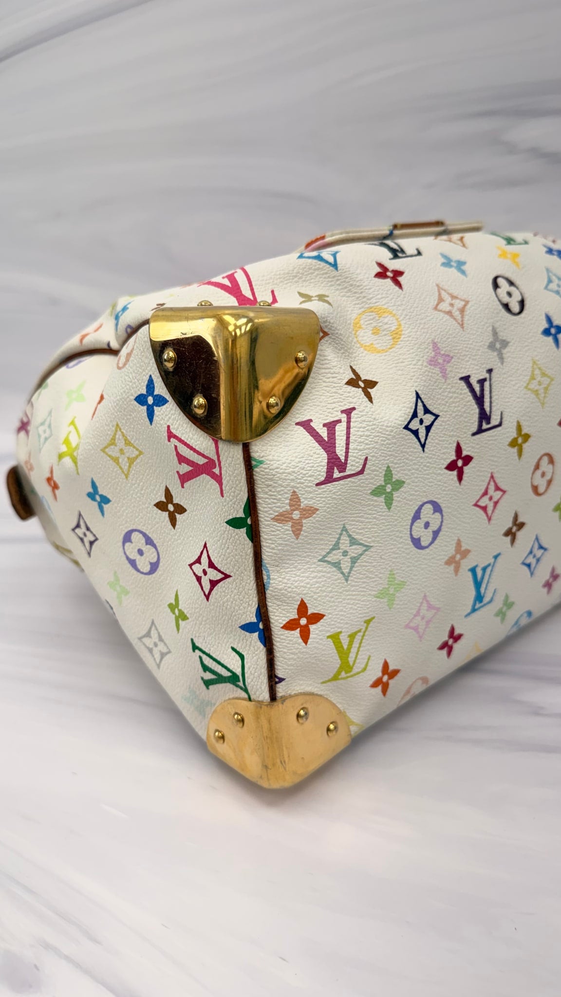 Louis Vuitton White Multicolor Monogram Speedy 30