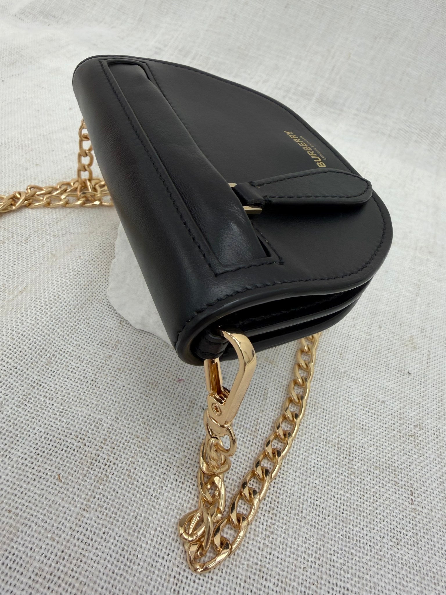 Burberry Black Leather Card on a Chain