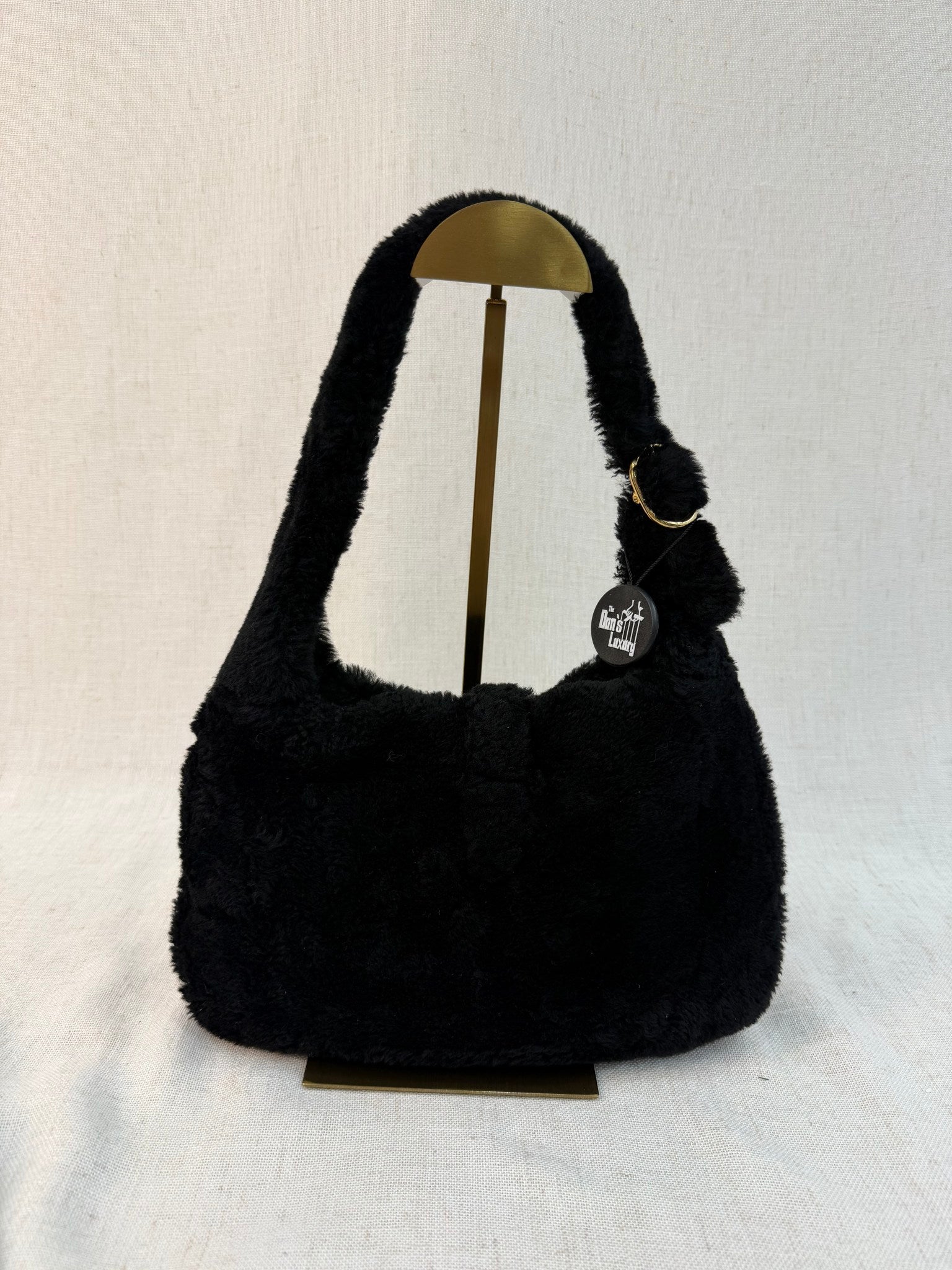 LIKE NEW Gucci Black Shearling Jackie Shoulder Bag