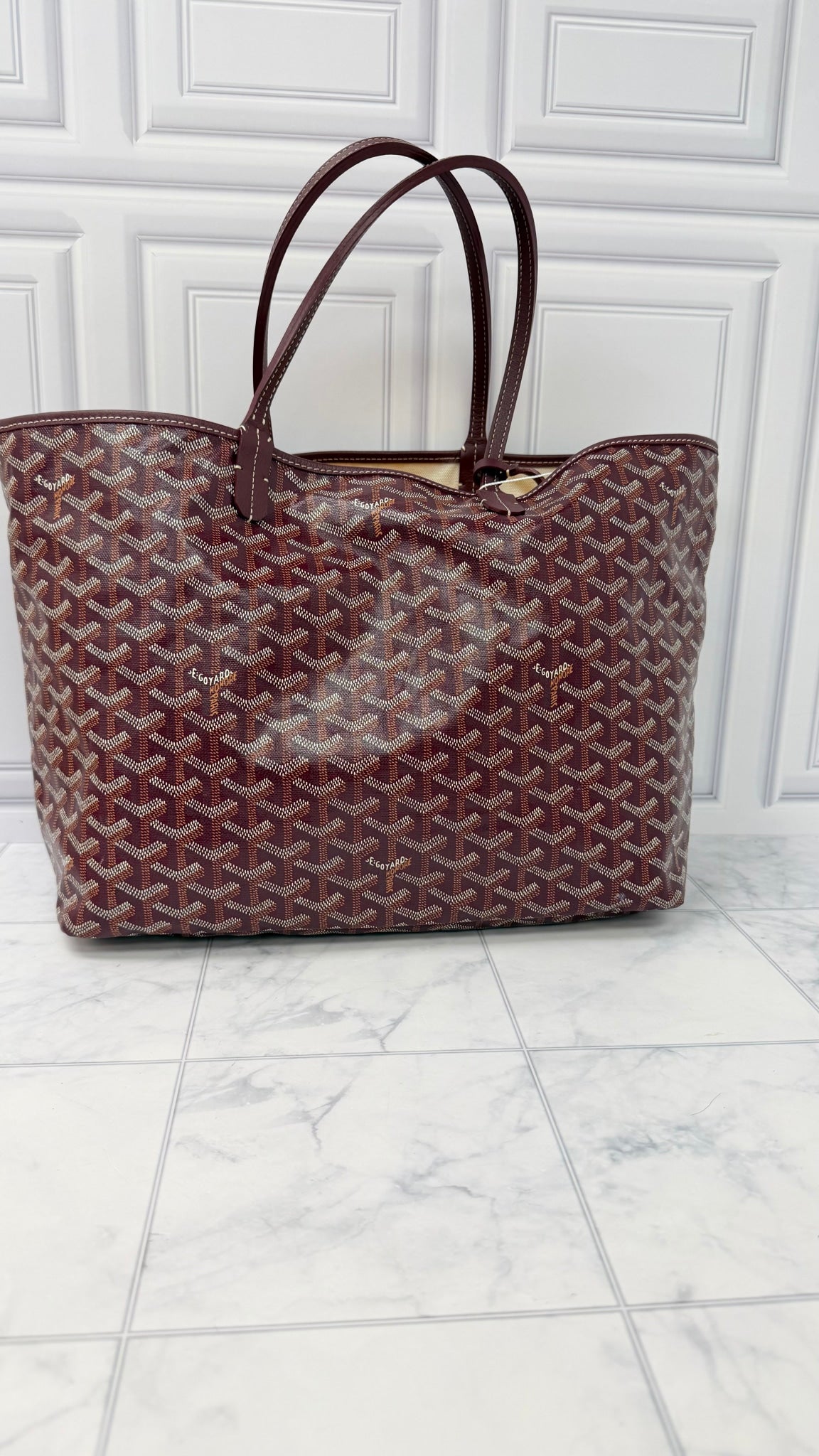 Goyard Burgundy Goyardine Canvas Saint Louis PM Tote Bag