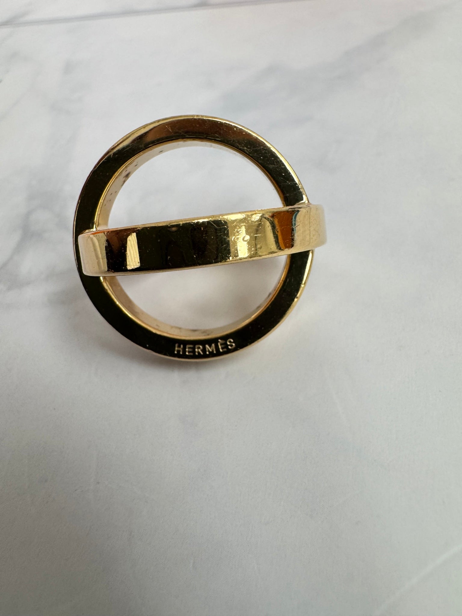 Hermes Gold Cosmos Scarf Ring